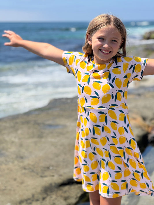twirl dress in lemons