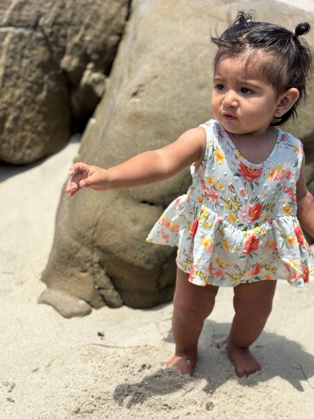 nellie onesie dress in retro roses