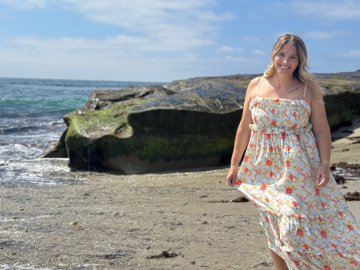 nancy dress in retro roses