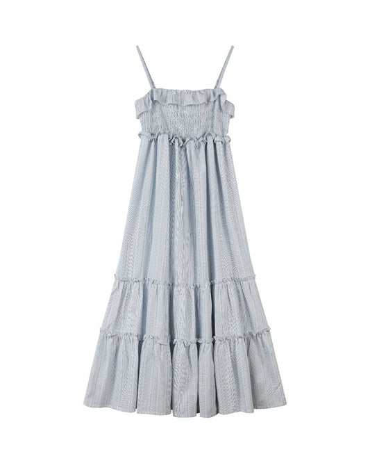 nancy dress in blue stripe