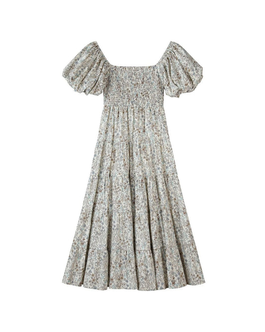 beth dress in blue meadow floral