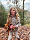 Angie tunic in brown and grey stripe