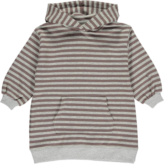 Angie tunic in brown and grey stripe