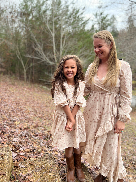 Monroe dress in oatmeal