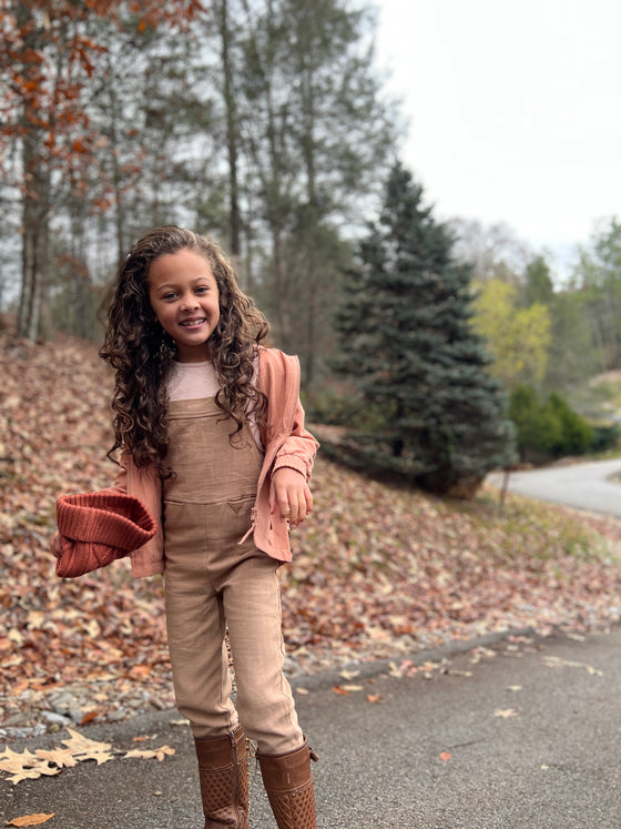 Emma overall in tan