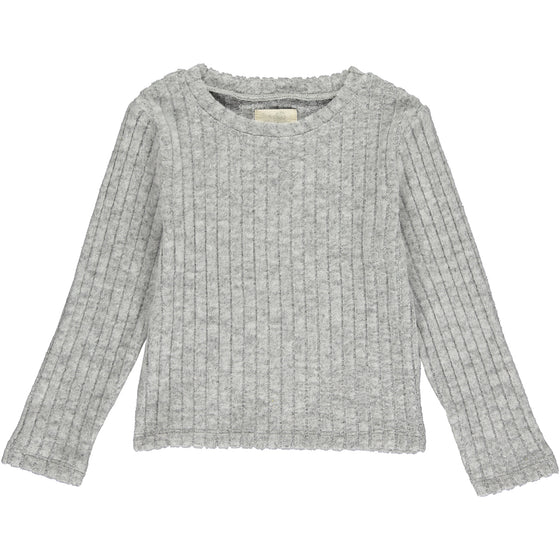 Nikki ribbed t-shirt in heathered grey