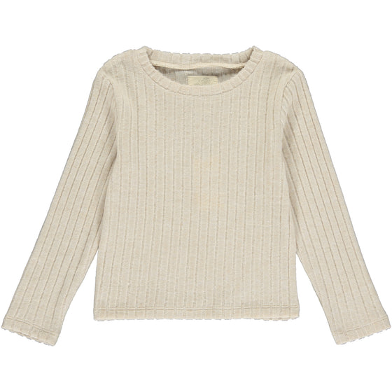 Nikki ribbed t-shirt in tan