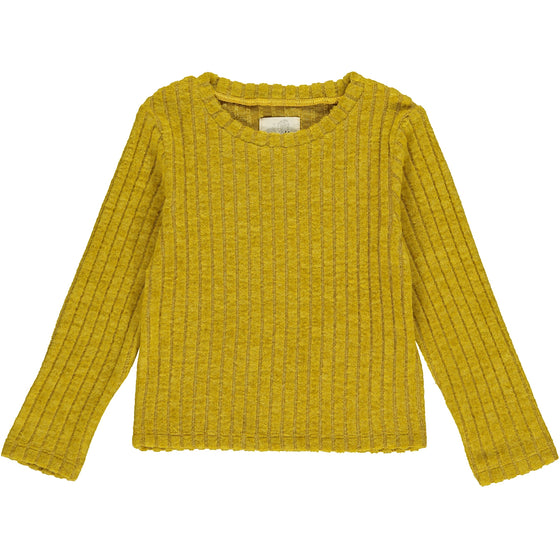 Nikki ribbed t-shirt in mustard