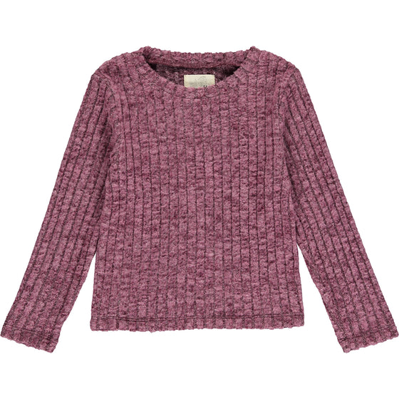 Nikki ribbed t-shirt in maroon