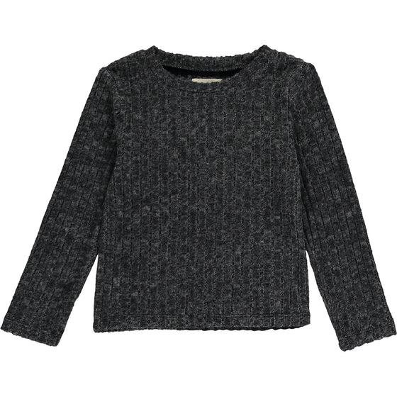 Nikki ribbed t-shirt in charcoal