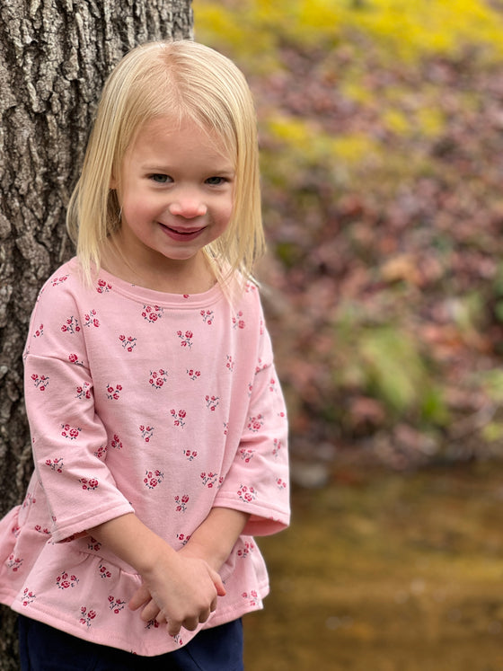 Elaina blouse in pink Floral print