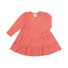 iona dress  long sleeve in coral