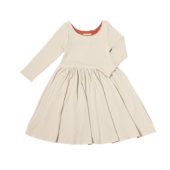 Teagan Dress Reversible in Oatmeal and Pumpkin