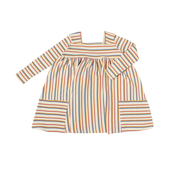 rylie dress in autumn stripe