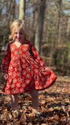 Juniper Dress in Embroidered Orange