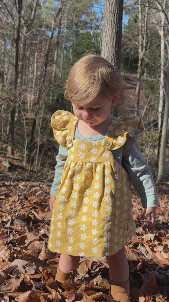 Opal Dress in Gold Embroidery