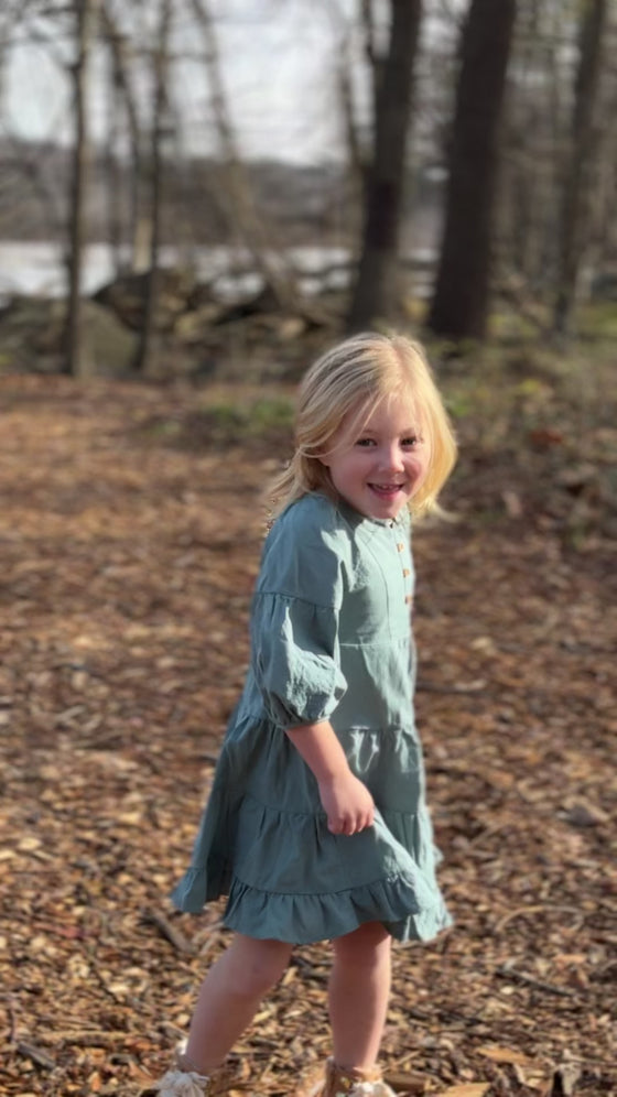 Saorise Dress in Dusty Teal