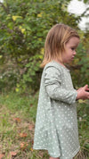 Leena Dress in Sage Polka Dot