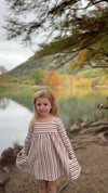 rylie dress in autumn stripe