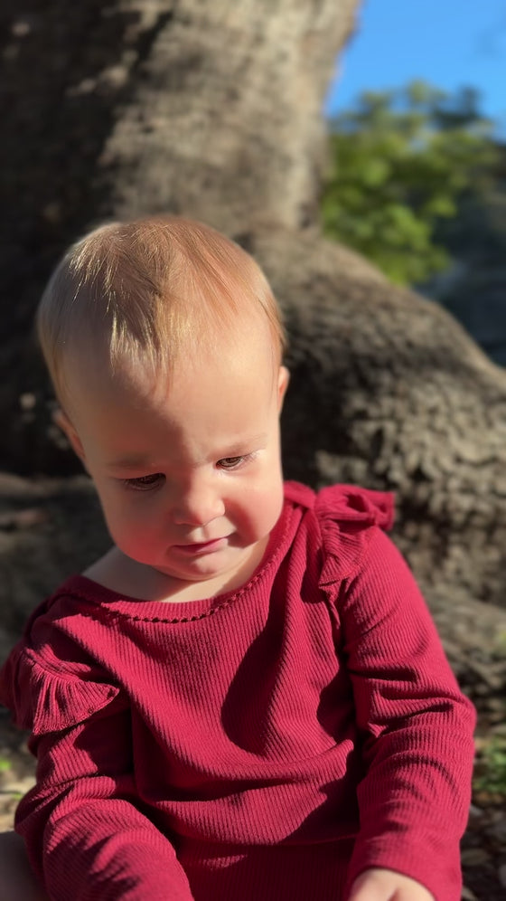 Francie Onesie in Burgundy