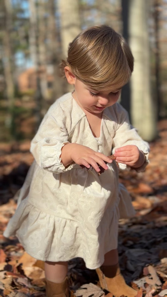 Juniper Dress in Embroidered Ivory