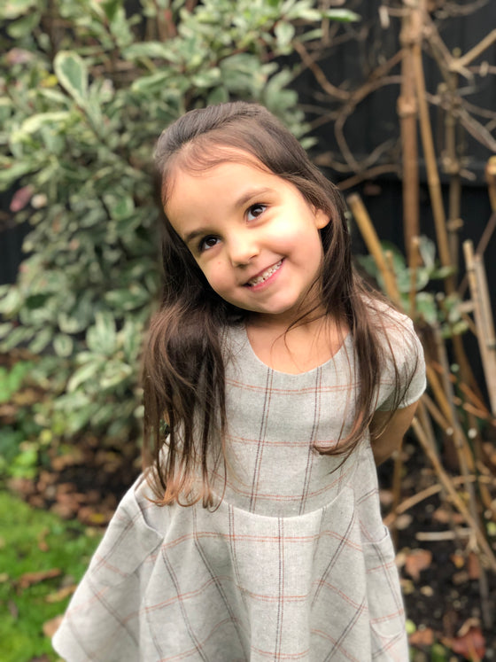 debbie dress in frost plaid
