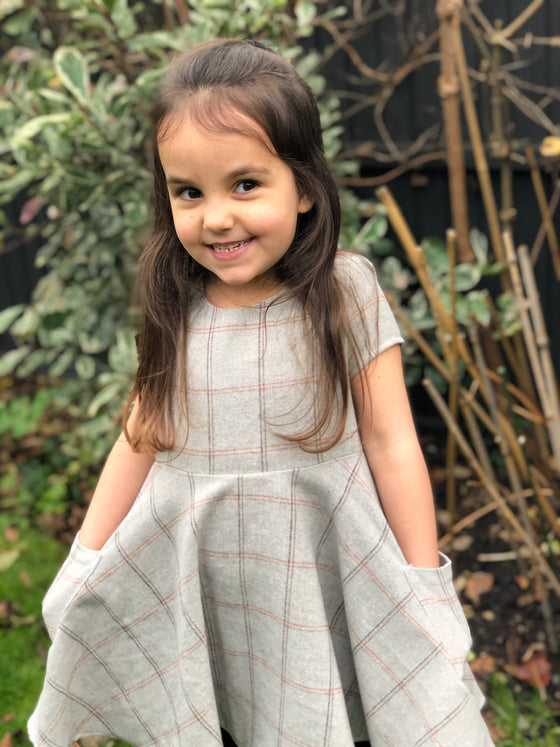 debbie dress in frost plaid