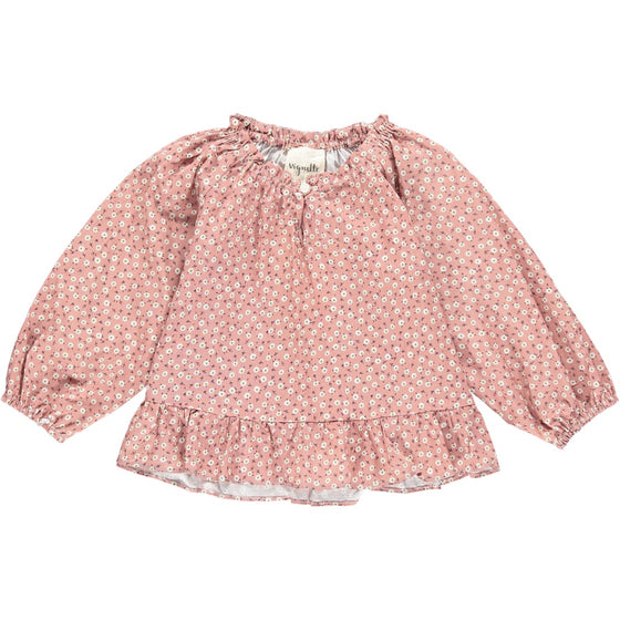 avery blouse in rose floral