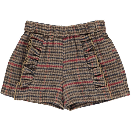 paisley shorts in houndstooth