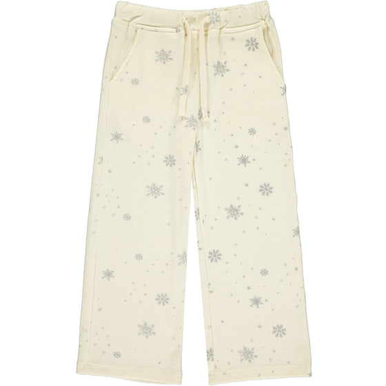 jillian lounge pants in cream snowflake
