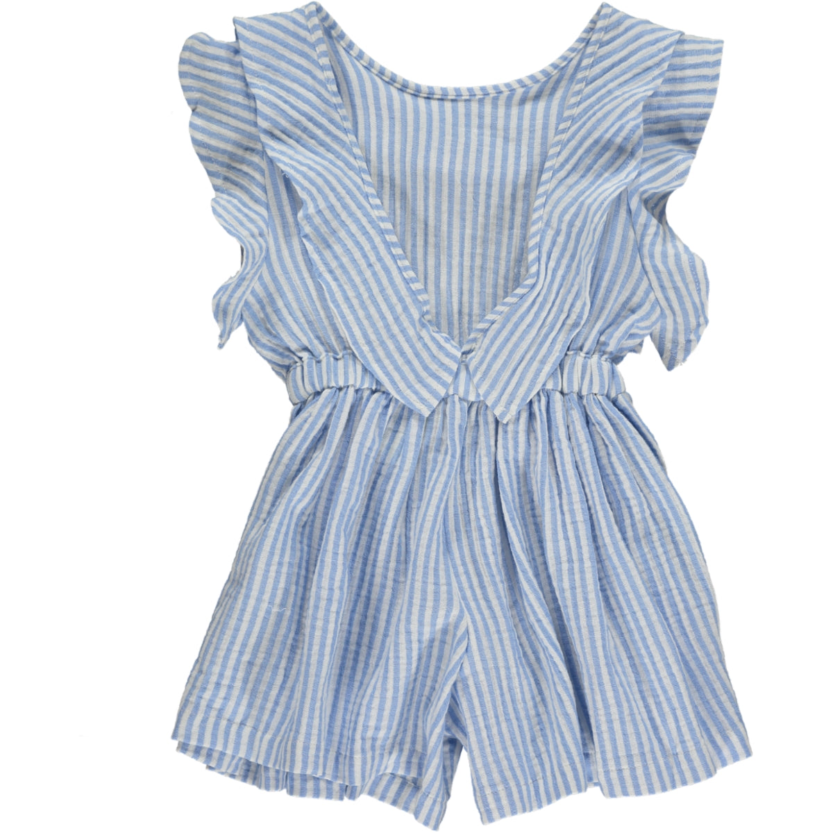 sandy romper in blue stripe – vignette