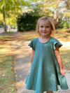 adaline dress in teal