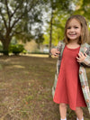 adaline dress in rust