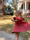 adaline dress in rust