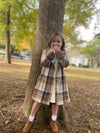 indy coat in brown plaid