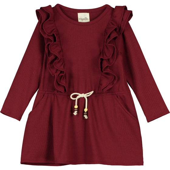 ale dress in burgundy