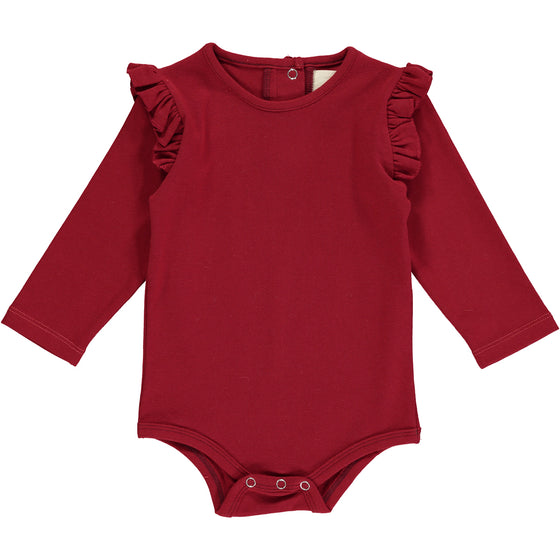 quinn onesie in burgundy