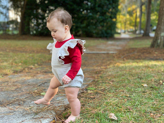 quinn onesie in burgundy