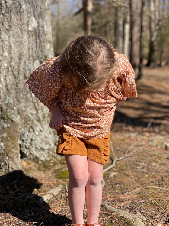 cora blouse in pumpkin bouquet