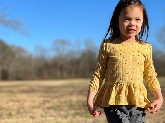 valerie blouse in gold flower