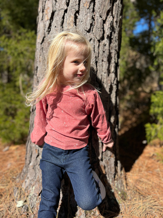 gigi blouse in burgundy dandelion