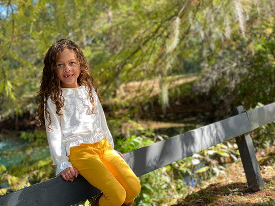 fawn jersey pants in gold