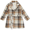 indy coat in brown plaid