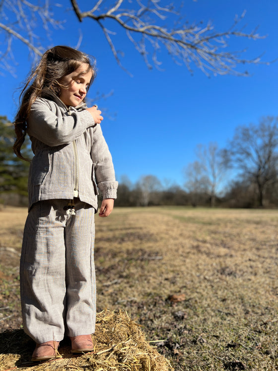 rosalie jacket in charcoal stripe