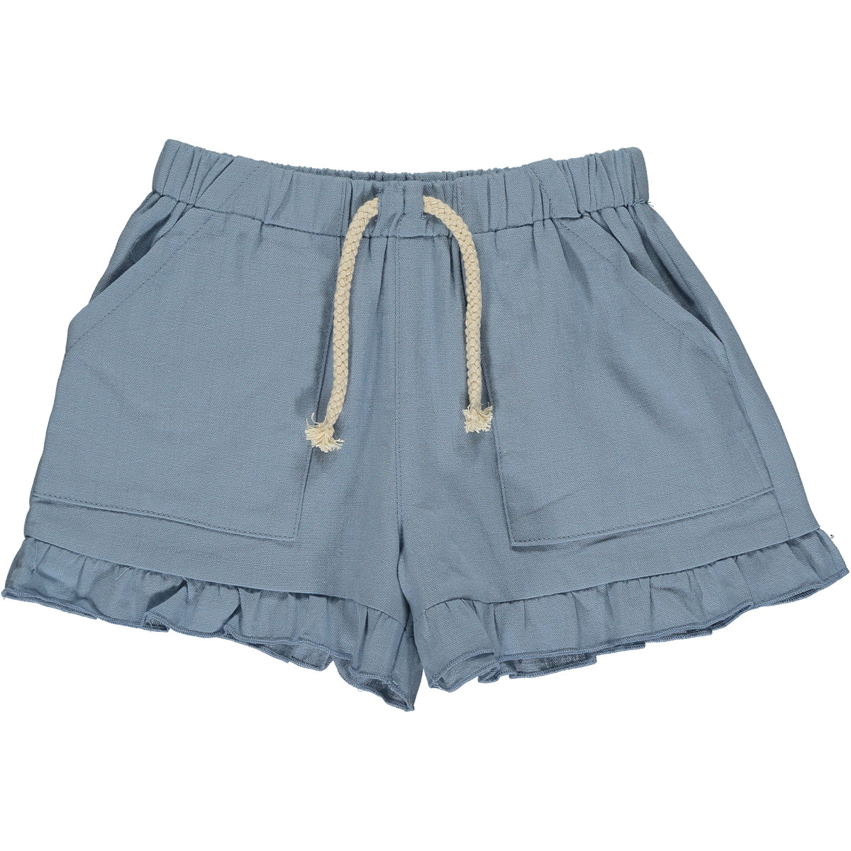Blue online frill shorts